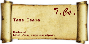 Tass Csaba névjegykártya