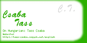 csaba tass business card